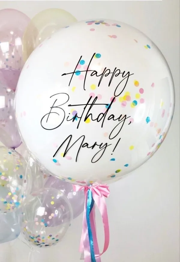 Баблс Happy Birthday с конфетти