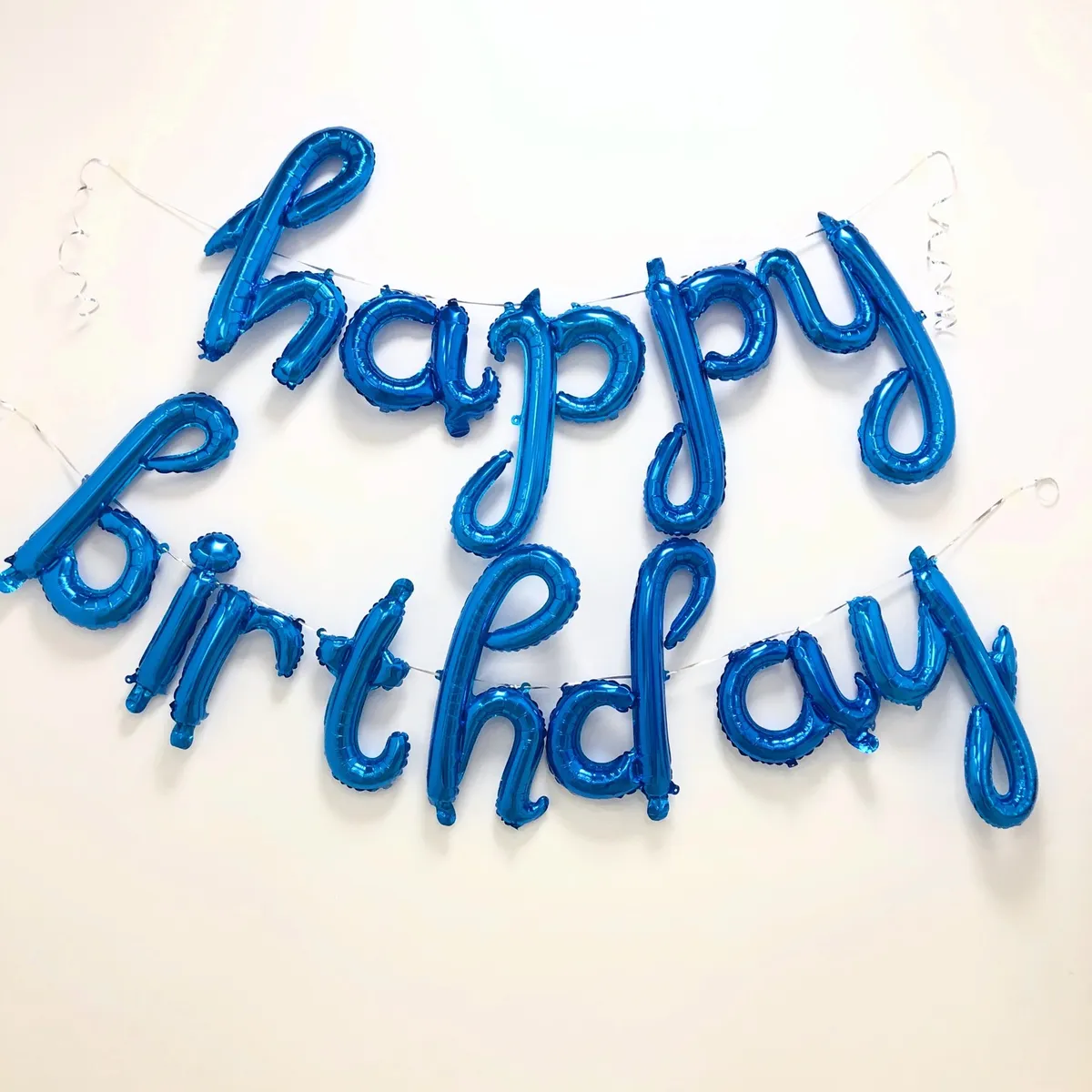 Синяя растяжка Happy Birthday