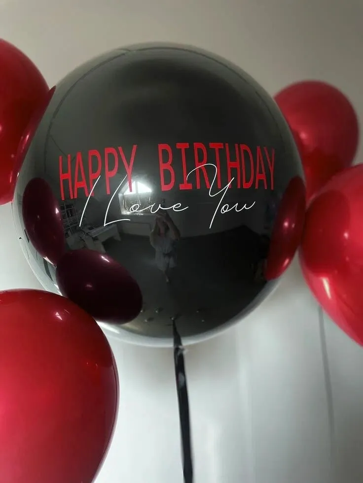 Баблс чёрный Happy Birthday